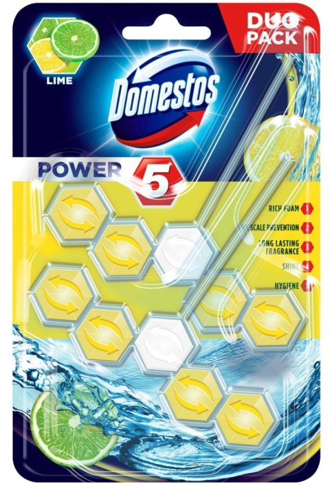 Kostka do wc Domestos Power 5 Lime 2x55g Kostka do wc Domestos Power 5 Lime 2x55g