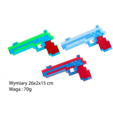Pistolet Norimpex kwadrat pixel, światło i dźwięk (NO-1005830) Pistolet Norimpex kwadrat pixel, światło i dźwięk (NO-1005830)