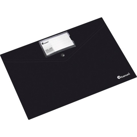 Teczka kopertowa PP Titanum A4 pozioma z etykietą czarna (TKI4BC) Teczka kopertowa PP Titanum A4 pozioma z etykietą czarna (TKI4BC)