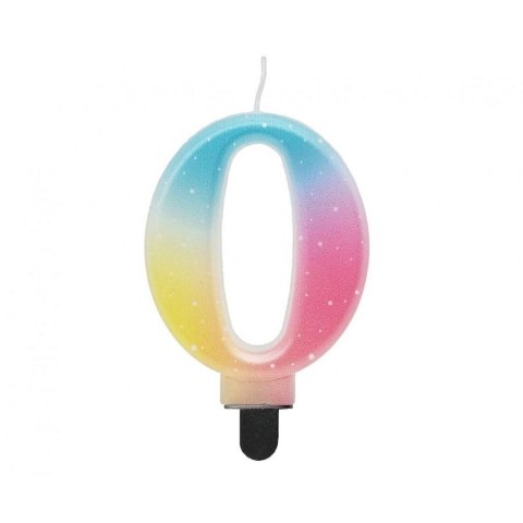 Świeczka urodzinowa Godan cyferka 0, ombre, pastelowa, 8 cm (SF-OPA0) Świeczka urodzinowa Godan cyferka 0, ombre, pastelowa, 8 cm (SF-OPA0)