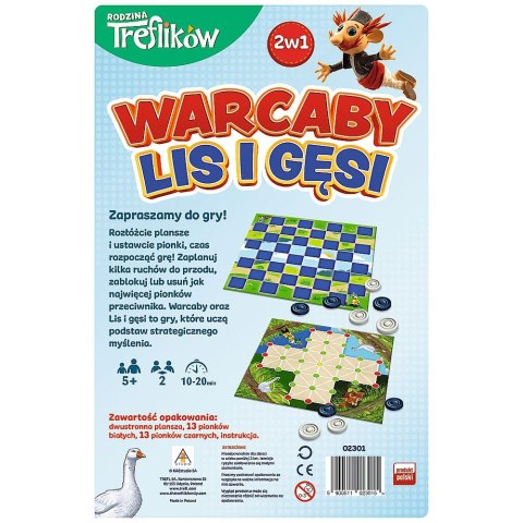 Gra planszowa Trefl Rodzina Treflików Rodzina Treflików Warcaby, lis i gęsi (02301) Gra planszowa Trefl Rodzina Treflików Rodzina Treflików Warcaby, lis i gęsi (02301)