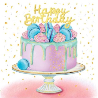 Kartka składana Henry KARNET KW TŁ TORT HAPPY BIRTHDAY kw (5905701480258)