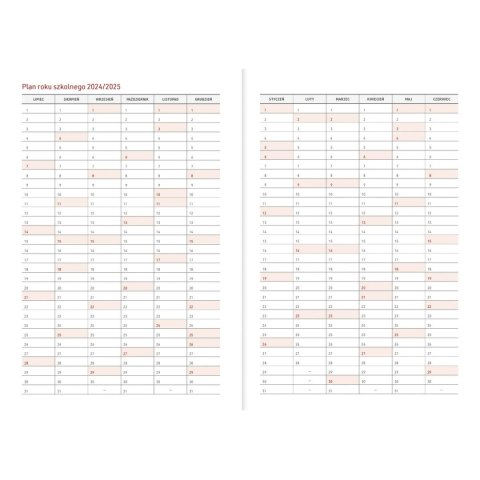 Kalendarz książkowy (terminarz) A5TN060B- Wydawnictwo Wokół Nas 2024/2025 A5 PCV bezbarwny A5 (EKO)