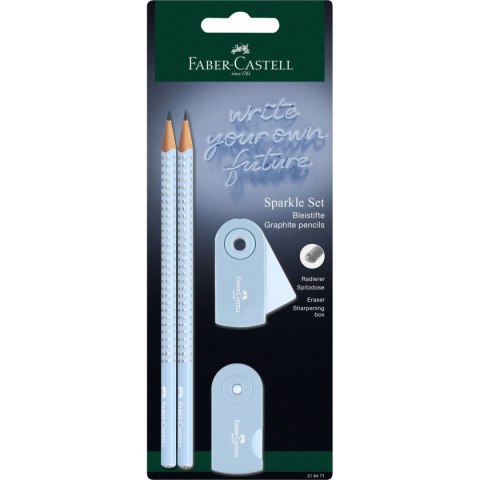 ZESTAW SPARKLE SKY BLUE 2 OŁÓWKI+ TEMPERÓWKA SLEEVE MINI + GUMKA SLEEVE MINI BLISTER FABER-CASTELL (118299 Fc) ZESTAW SPARKLE SKY BLUE 2 OŁÓWKI+ TEMPERÓWKA SLEEVE MINI + GUMKA SLEEVE MINI BLISTER FABER-CASTELL (118299 Fc)