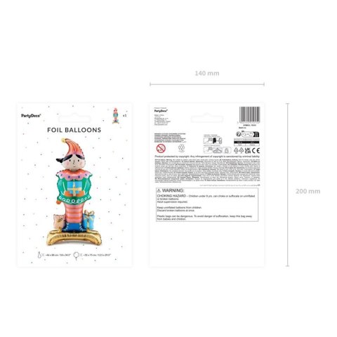 Balon foliowy Partydeco stpjący, Elf 46x88cm (FB161)