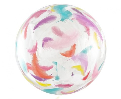 Balon gumowy Godan Aqua - kryształowy, kolorowe piórka mix 510mm 20cal (KR-20KP) Balon gumowy Godan Aqua - kryształowy, kolorowe piórka mix 510mm 20cal (KR-20KP)