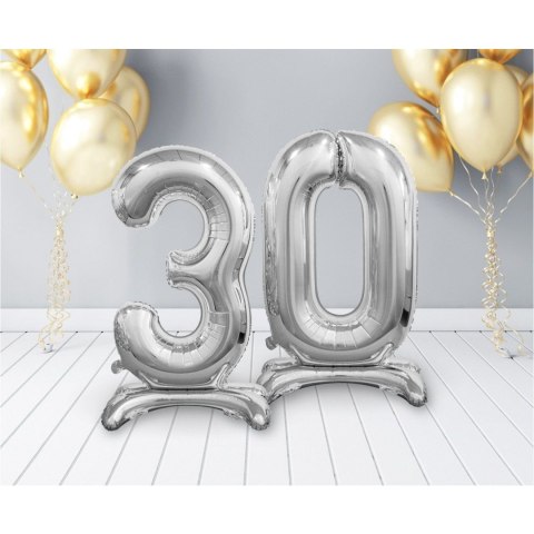 Balon gumowy Godan Beauty&Charm cyfra stojąca srebrna Srebrny 30cal (BC-ASS3) Balon gumowy Godan Beauty&Charm cyfra stojąca srebrna Srebrny 30cal (BC-ASS3)