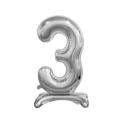 Balon gumowy Godan Beauty&Charm cyfra stojąca srebrna Srebrny 30cal (BC-ASS3) Balon gumowy Godan Beauty&Charm cyfra stojąca srebrna Srebrny 30cal (BC-ASS3)