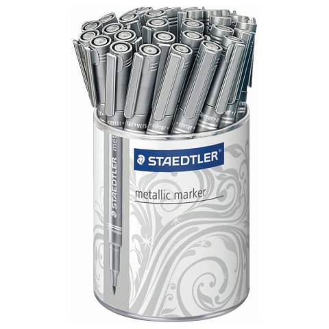 Marker permanentny Staedtler metaliczny, srebrny 1,0-2,0mm okrągła końcówka (8323-81) Marker permanentny Staedtler metaliczny, srebrny 1,0-2,0mm okrągła końcówka (8323-81)