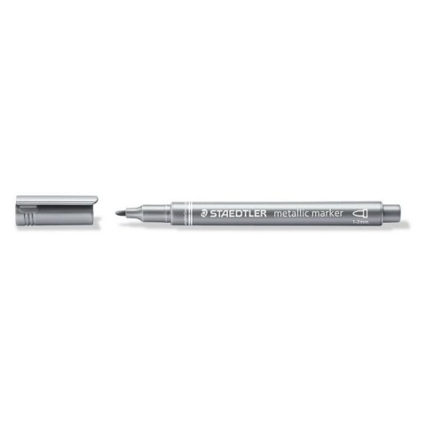 Marker permanentny Staedtler metaliczny, srebrny 1,0-2,0mm okrągła końcówka (8323-81) Marker permanentny Staedtler metaliczny, srebrny 1,0-2,0mm okrągła końcówka (8323-81)