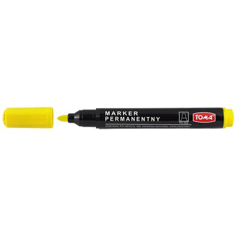 Marker permanentny Toma, żółty okrągła końcówka Marker permanentny Toma, żółty okrągła końcówka