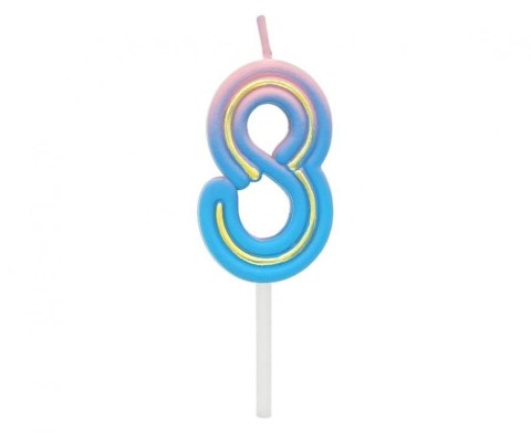 Świeczka urodzinowa Godan cyferka B&C Neon 8, 44x28x12mm (7C-SCN8) Świeczka urodzinowa Godan cyferka B&C Neon 8, 44x28x12mm (7C-SCN8)