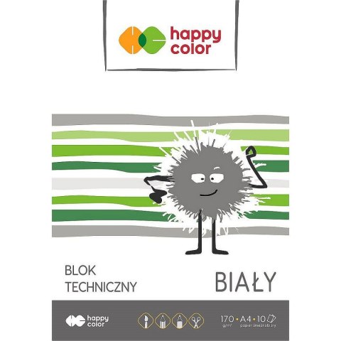 Blok techniczny Happy Color A4 biały 170g 10k (HA 3550 2030-0) Blok techniczny Happy Color A4 biały 170g 10k (HA 3550 2030-0)