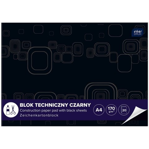 Blok techniczny Interdruk A4 czarna 170g 10k (ABLTA4C) Blok techniczny Interdruk A4 czarna 170g 10k (ABLTA4C)