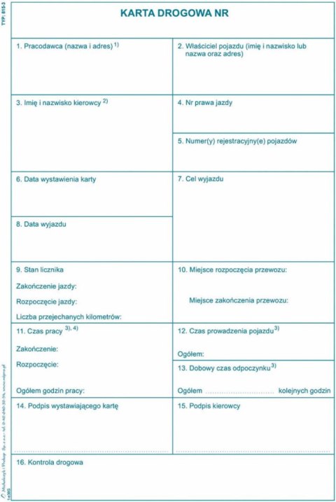 Druk offsetowy Michalczyk i Prokop O pap. Karta drogowa A5 80k. (815-3) Druk offsetowy Michalczyk i Prokop O pap. Karta drogowa A5 80k. (815-3)