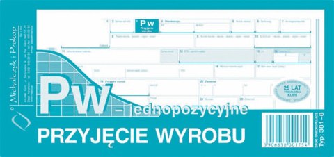 Druk samokopiujący Michalczyk i Prokop przyjęcie wyrobu jednopozycyjne 1/3 A4 80k. (381-8) Druk samokopiujący Michalczyk i Prokop przyjęcie wyrobu jednopozycyjne 1/3 A4 80k. (381-8)