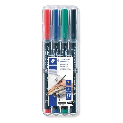 Foliopis Staedtler Lumocolor B komplet 4 kolory (314 WP4) Foliopis Staedtler Lumocolor B komplet 4 kolory (314 WP4)