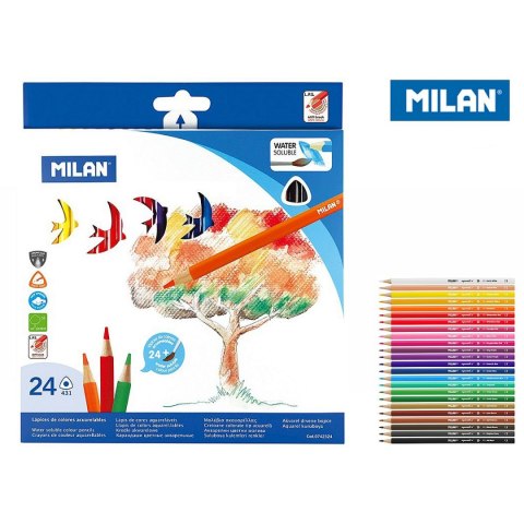 Kredki akwarelowe Milan 24 kol. (0742324) Kredki akwarelowe Milan 24 kol. (0742324)