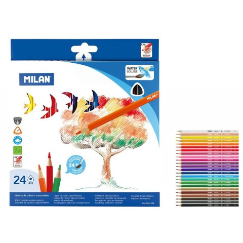Kredki akwarelowe Milan 24 kol. (0742324) Kredki akwarelowe Milan 24 kol. (0742324)