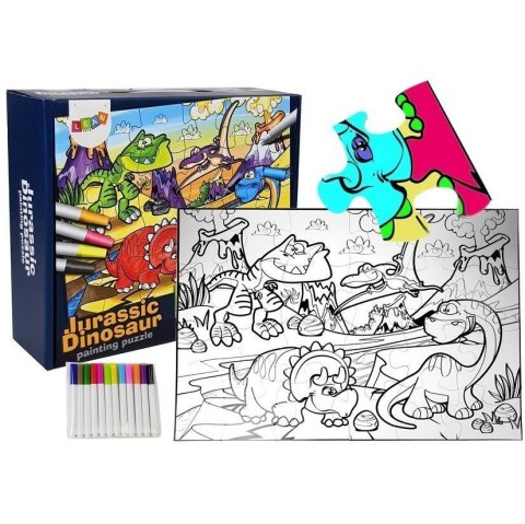Puzzle Lean Do Kolorowania Era Dinozaurów Pisaki 24 el. (7798) Puzzle Lean Do Kolorowania Era Dinozaurów Pisaki 24 el. (7798)