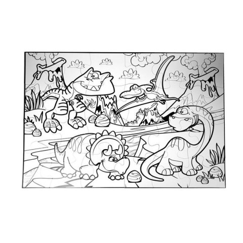 Puzzle Lean Do Kolorowania Era Dinozaurów Pisaki 24 el. (7798) Puzzle Lean Do Kolorowania Era Dinozaurów Pisaki 24 el. (7798)