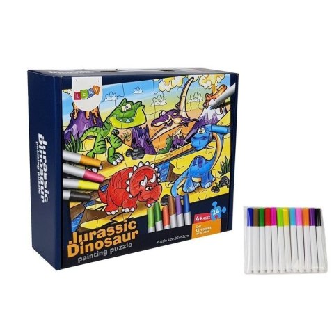Puzzle Lean Do Kolorowania Era Dinozaurów Pisaki 24 el. (7798) Puzzle Lean Do Kolorowania Era Dinozaurów Pisaki 24 el. (7798)