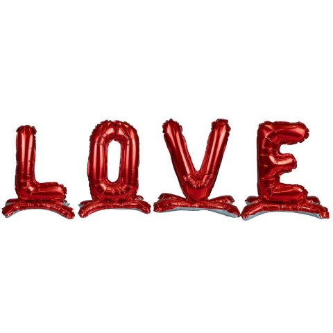 Balon foliowy Arpex stojące - napis LOVE wysokość 38cm 38cal (KB8267) Balon foliowy Arpex stojące - napis LOVE wysokość 38cm 38cal (KB8267)
