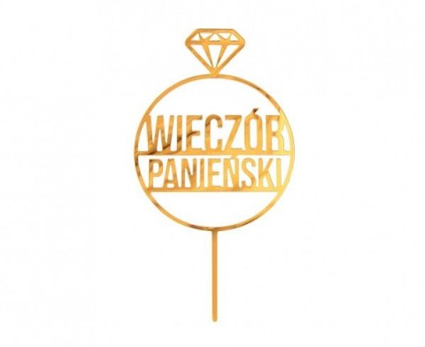 Dekoracja na tort Godan Wieczór Panieński złota 10x18cm (PF-DAWP) Dekoracja na tort Godan Wieczór Panieński złota 10x18cm (PF-DAWP)