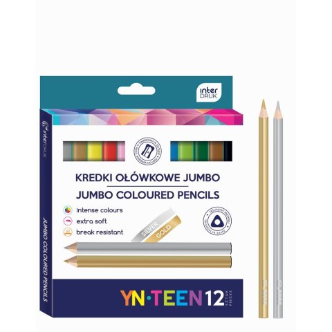 Kredki ołówkowe Interdruk YN TEEN jumbo 12 kol. Kredki ołówkowe Interdruk YN TEEN jumbo 12 kol.