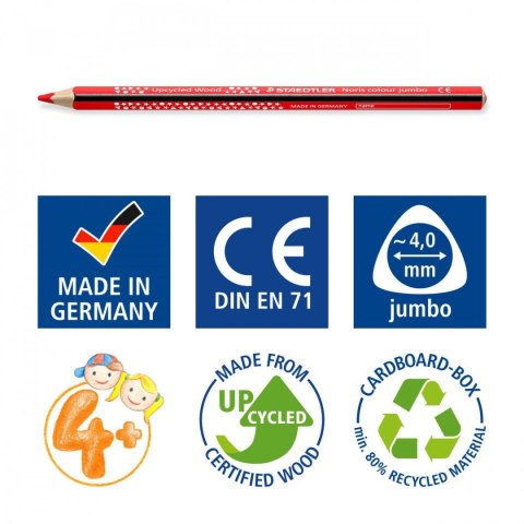 Kredki ołówkowe Staedtler Noris Jumbo 12 kol. (S188 C12) Kredki ołówkowe Staedtler Noris Jumbo 12 kol. (S188 C12)