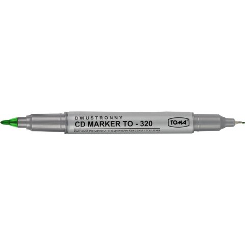 Marker do cd Toma zielony dwustronny, zielony 0,5/1,0mm (To-320) Marker do cd Toma zielony dwustronny, zielony 0,5/1,0mm (To-320)