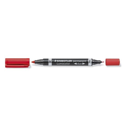 Marker permanentny Staedtler Lumocolor Duo, czerwony (S 348-2) Marker permanentny Staedtler Lumocolor Duo, czerwony (S 348-2)