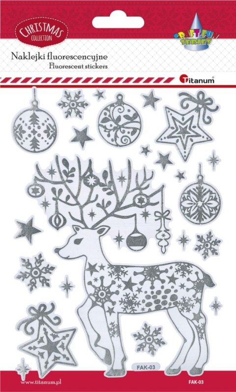 Naklejki świąteczne Titanum Craft-Fun Series Boże Narodzenie - świecące w ciemności Renifer (FAK-03) Naklejki świąteczne Titanum Craft-Fun Series Boże Narodzenie - świecące w ciemności Renifer (FAK-03)