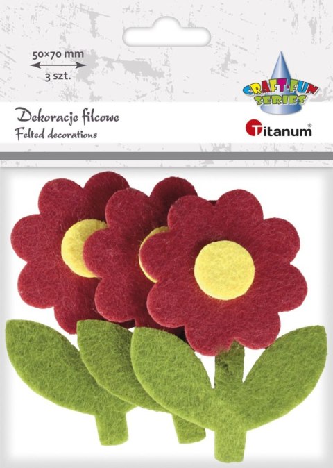 Ozdoba filcowa Titanum Craft-Fun Series kwiatki z łodygą (EA081) Ozdoba filcowa Titanum Craft-Fun Series kwiatki z łodygą (EA081)