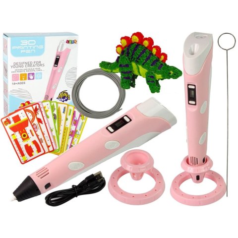 Zestaw kreatywny dla dzieci Lean Profesjonalny Długopis 3D Drukarka Pen Wkłady Szablony Różowy (13504) Zestaw kreatywny dla dzieci Lean Profesjonalny Długopis 3D Drukarka Pen Wkłady Szablony Różowy (13504)