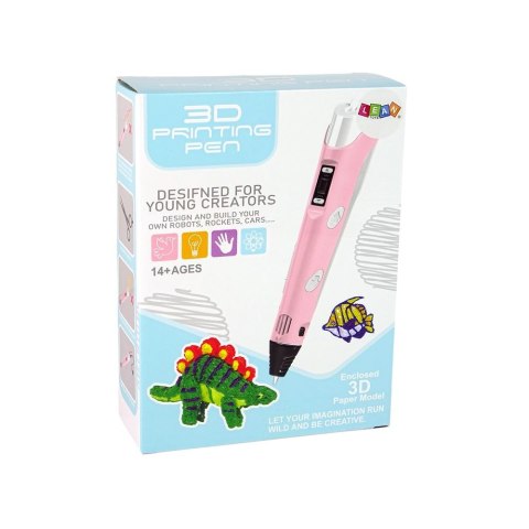 Zestaw kreatywny dla dzieci Lean Profesjonalny Długopis 3D Drukarka Pen Wkłady Szablony Różowy (13504) Zestaw kreatywny dla dzieci Lean Profesjonalny Długopis 3D Drukarka Pen Wkłady Szablony Różowy (13504)