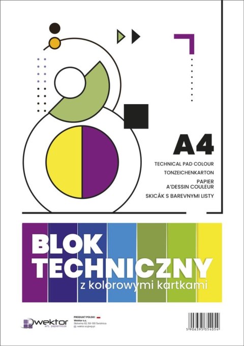Blok techniczny Wektor kolor A4 mix 160g 10k Blok techniczny Wektor kolor A4 mix 160g 10k