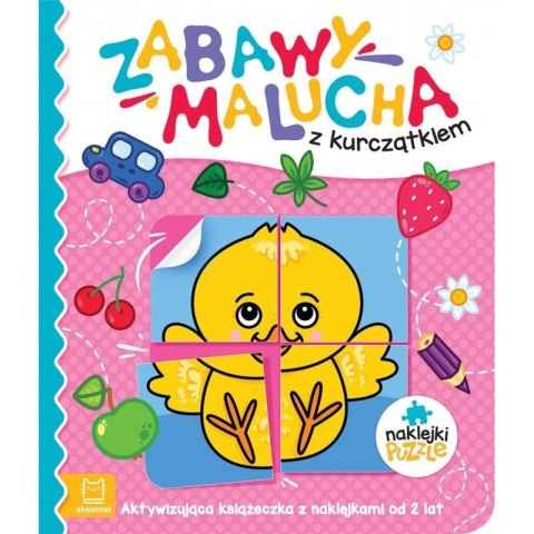 Książeczka edukacyjna Aksjomat Zabawy malucha z kurczątkiem. Aktywizująca książeczka z naklejkami puzzlami Książeczka edukacyjna Aksjomat Zabawy malucha z kurczątkiem. Aktywizująca książeczka z naklejkami puzzlami