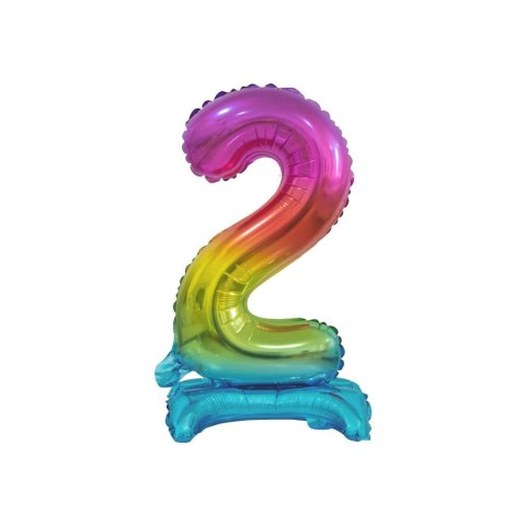 Balon foliowy Godan cyfra 2 stojąca 38cm, tęczowa (BC-ATT2) Balon foliowy Godan cyfra 2 stojąca 38cm, tęczowa (BC-ATT2)