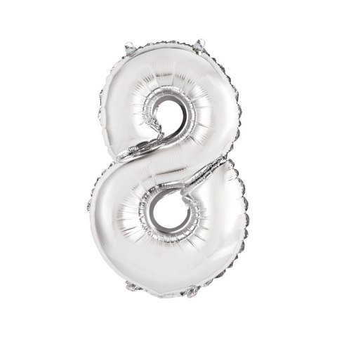 Balon foliowy Godan cyfra 8 srebrny 35 cm 8cal (FG-C35S8) Balon foliowy Godan cyfra 8 srebrny 35 cm 8cal (FG-C35S8)