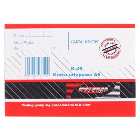 Druk samokopiujący Stolgraf A6 100k. (K49) Druk samokopiujący Stolgraf A6 100k. (K49)