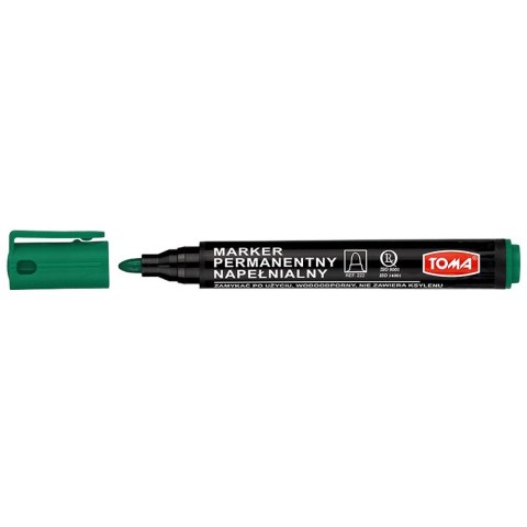 Marker permanentny Toma, zielony 1,0-5,0mm okrągła końcówka Marker permanentny Toma, zielony 1,0-5,0mm okrągła końcówka