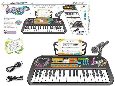 Organy Adar 37 klawiszy, z mikrofonem, ładowarka USB (577381) Organy Adar 37 klawiszy, z mikrofonem, ładowarka USB (577381)