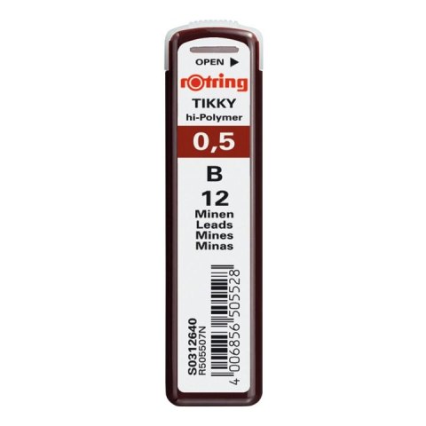 Wkład do ołówka (grafit) Rotring B 0,5mm Wkład do ołówka (grafit) Rotring B 0,5mm