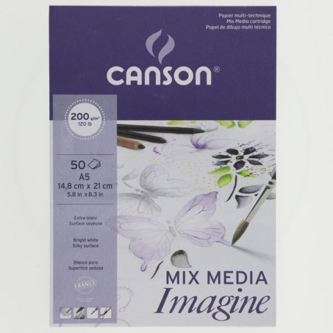 Blok rysunkowy Canson Mix Media A5 200g 50k (200006009) Blok rysunkowy Canson Mix Media A5 200g 50k (200006009)