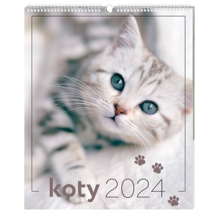 Kalendarz ścienny 5902277338006 Interdruk 335x400 wieloplanszowy 335mm x 400mm (Koty)