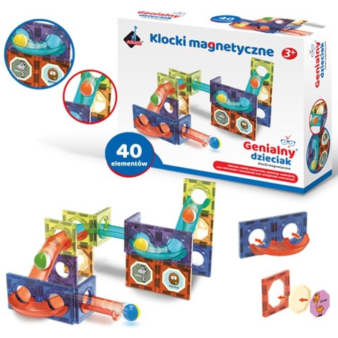Klocki magnetyczne Askato Genialny dzieciak 40 elementów (117492) Klocki magnetyczne Askato Genialny dzieciak 40 elementów (117492)