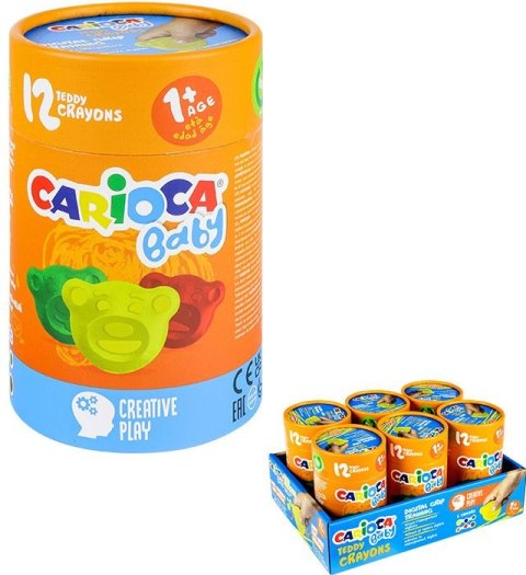 Kredki świecowe Carioca Misiaki Baby 12 kol. (160-2349) Kredki świecowe Carioca Misiaki Baby 12 kol. (160-2349)