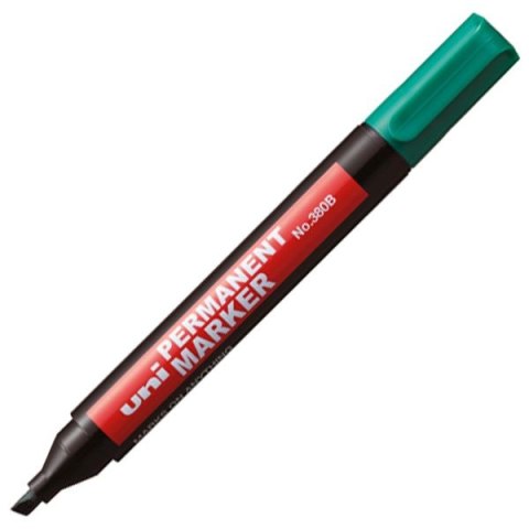Marker permanentny Uni, zielony 1,0-4,5mm ścięta końcówka (NO-380B) Marker permanentny Uni, zielony 1,0-4,5mm ścięta końcówka (NO-380B)