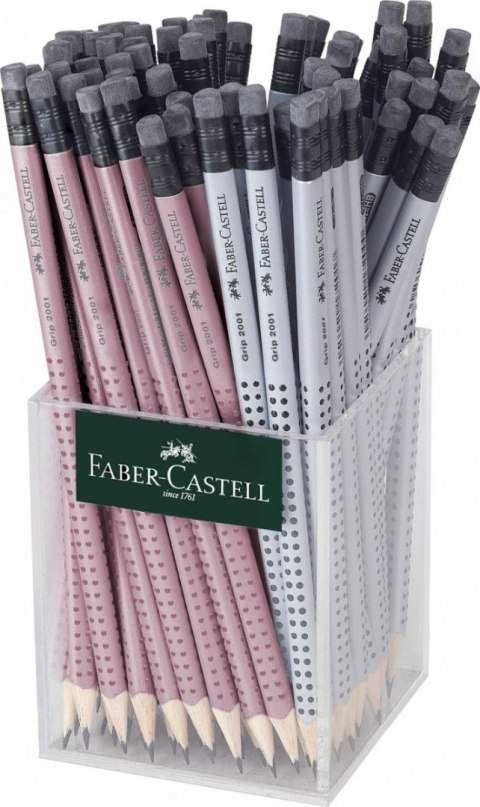 Ołówek Faber Castell Grip srebrny/różowy B (217272 FC) Ołówek Faber Castell Grip srebrny/różowy B (217272 FC)